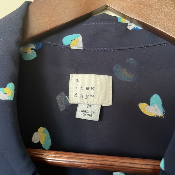 A new day sheer button up blouse - Picture 2 of 16